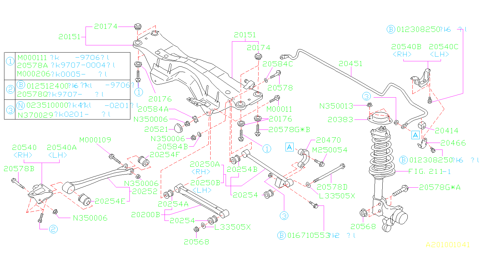 2000 Subaru Forester Suspension Subframe Crossmember (Rear). Cross ...